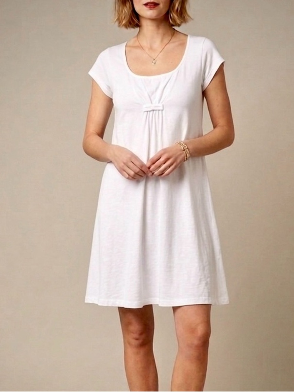 Laurence Tavernier White 100% Cotton Jersey Nightgown Chemise France S - Picture 4 of 9
